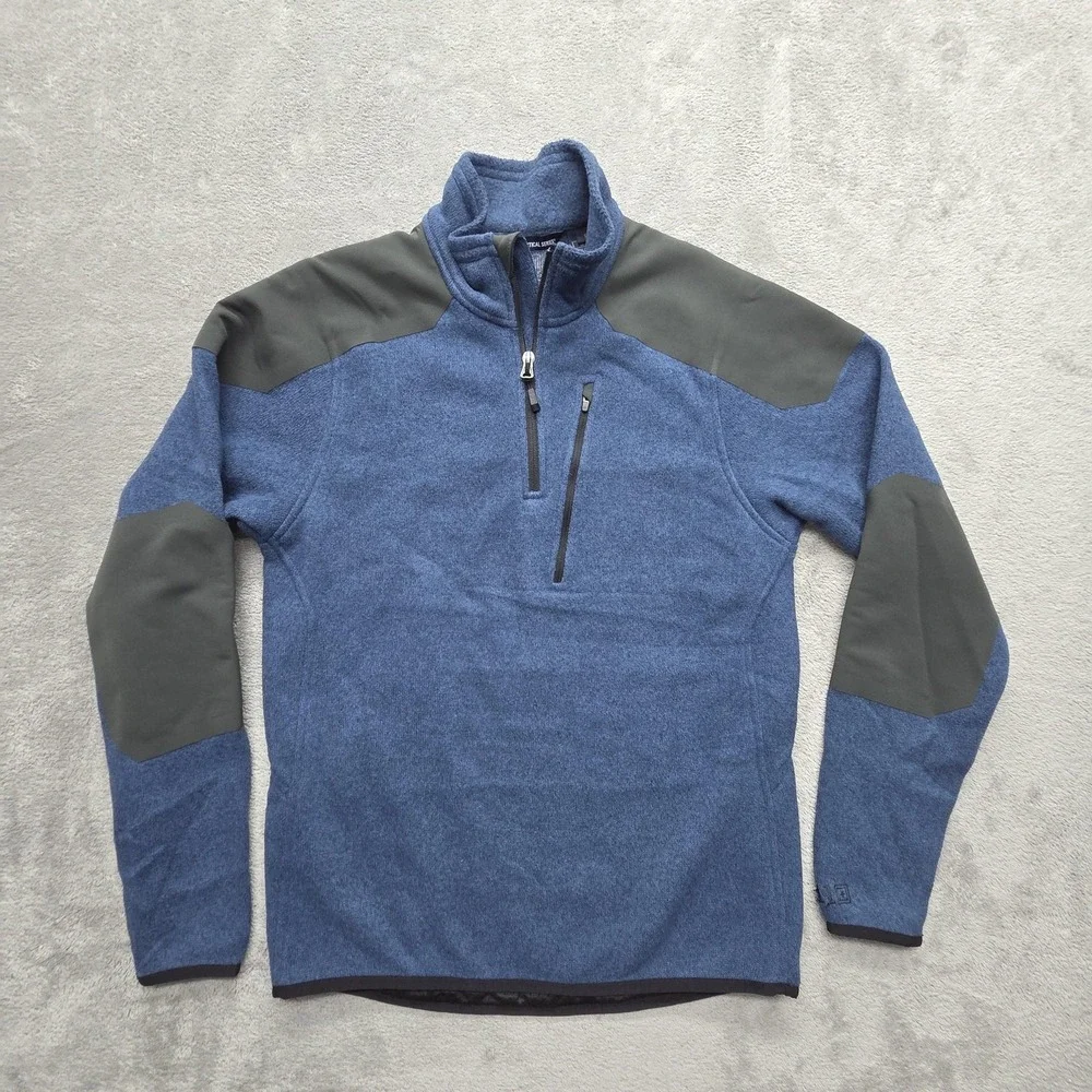 5.11 Tactical 1/4 Zip Sweatshirt Mens S Blue Pullover Mock Neck Fleece